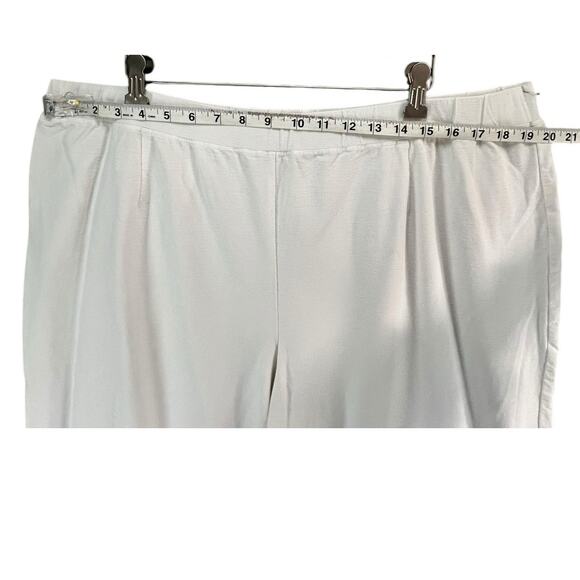 Eileen Fisher Washable Crepe Pants 3XL White Pull On Slim Fit Stretch Minimalist - Picture 4 of 12